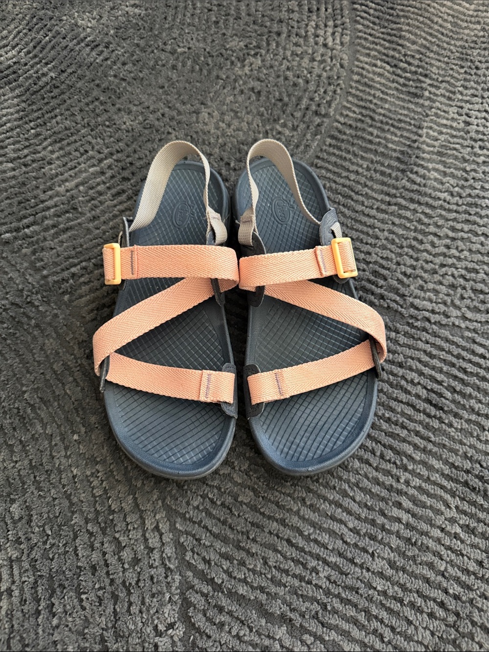 Chaco Women’s Sport Sandals - Peach Straps, Black Footbed